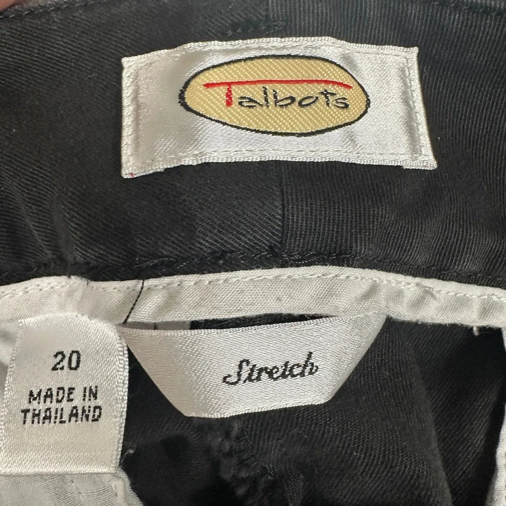 Talbots Pants Mens 20 Stretch Straight Leg Black 4 Pocket Zip Fly Casual EUC